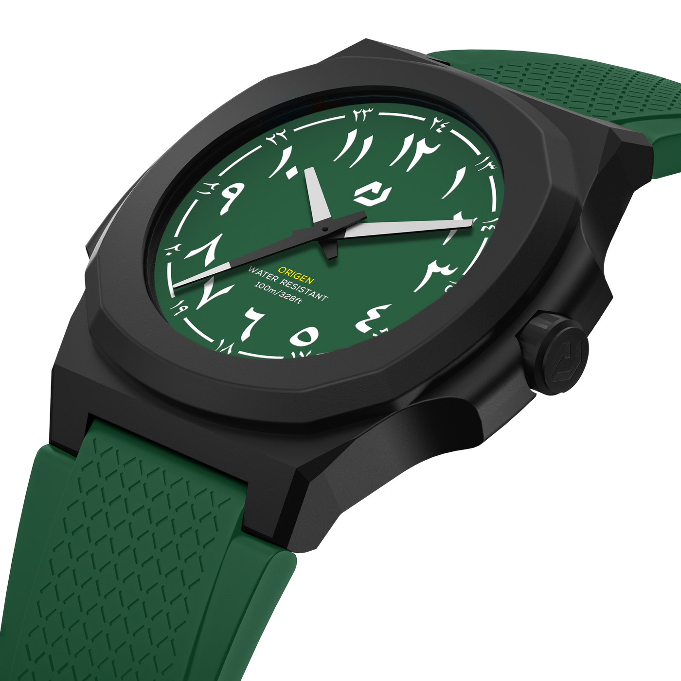 ساعة أوريجن بلون أخضر زيتي